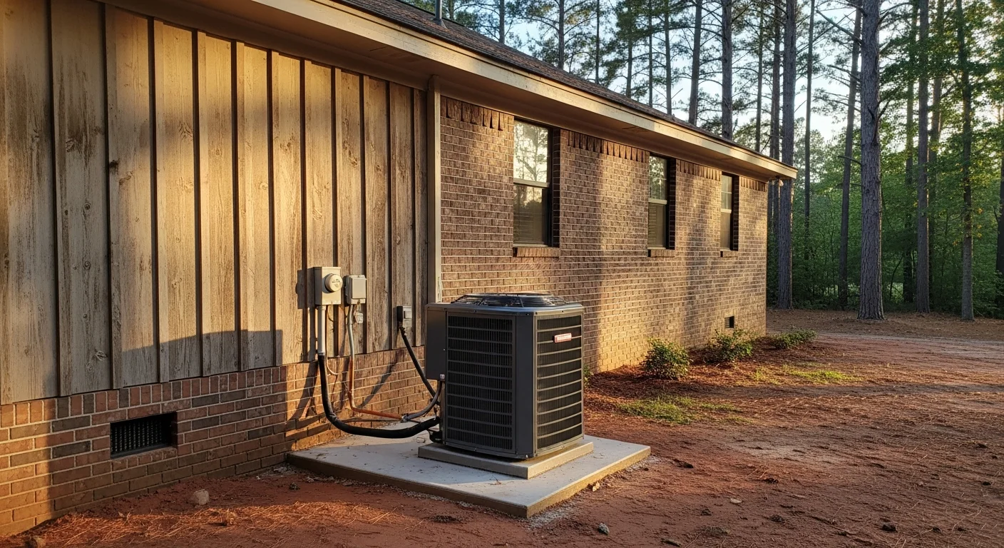 HVAC technician performing heating and cooling system maintenance