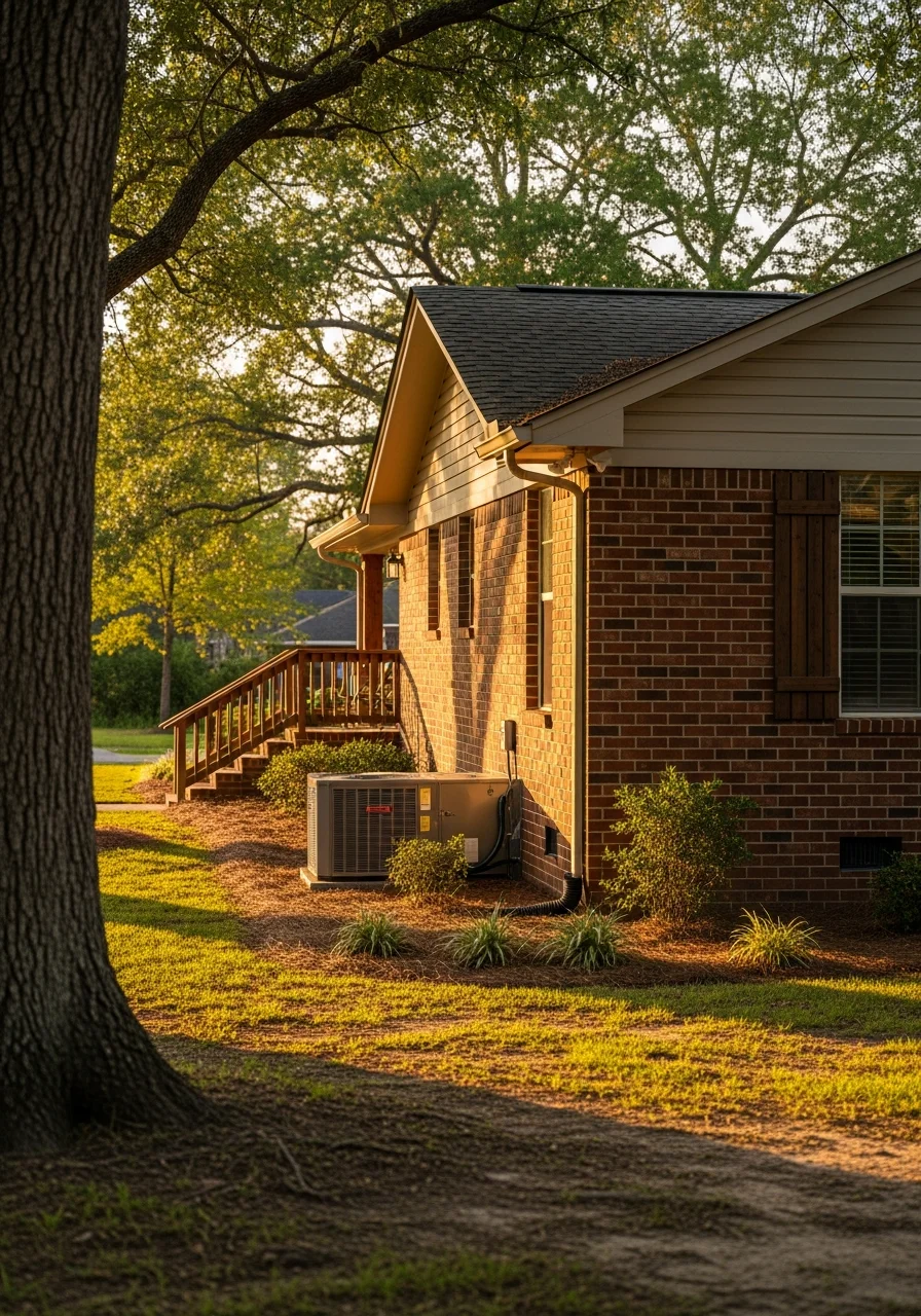 Newton County residential property with mature trees and traditional Mississippi architecture.